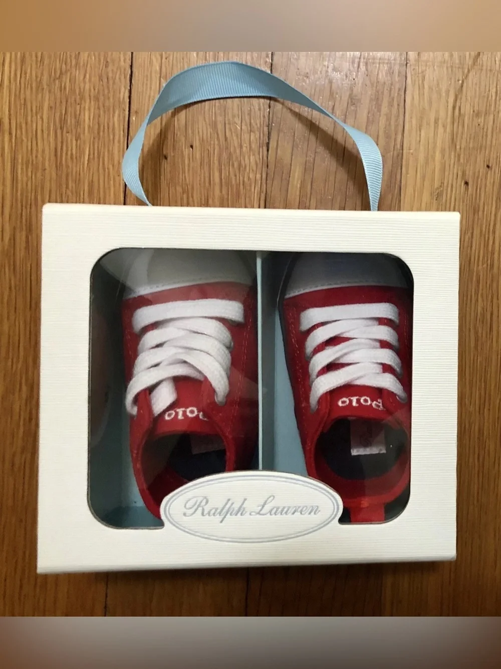 Polo Ralph Lauren Hamptyn HI American Flag Bear Infant Sneakers Size 2 (3mo-6mo)